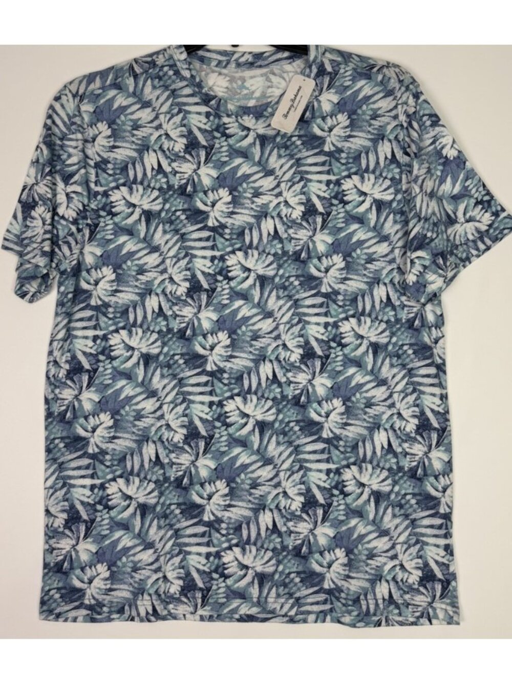 Tommy Bahama Mens Small Frond Impression Tee Blue Allure Short Sleeve Tshirt NWT